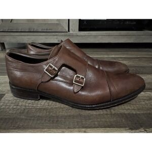 To Boot New York Brown Leather Double Monk Strap Shoes Mens Size 10.5 Made Italy